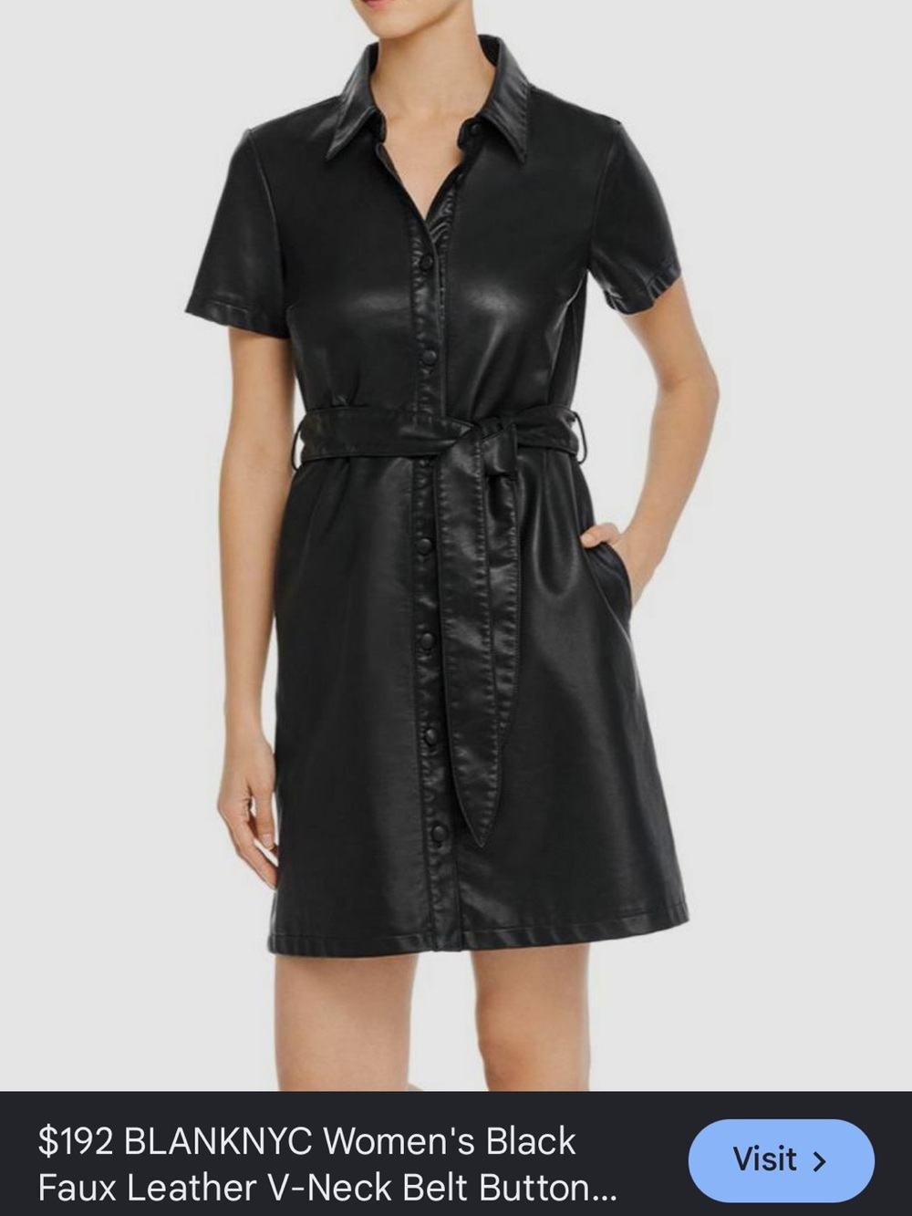 Blank NYC Black Faux Leather Dress